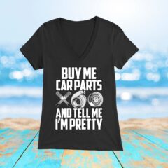 Buy Me Car Parts   Girl Ladies V-Neck Shirt